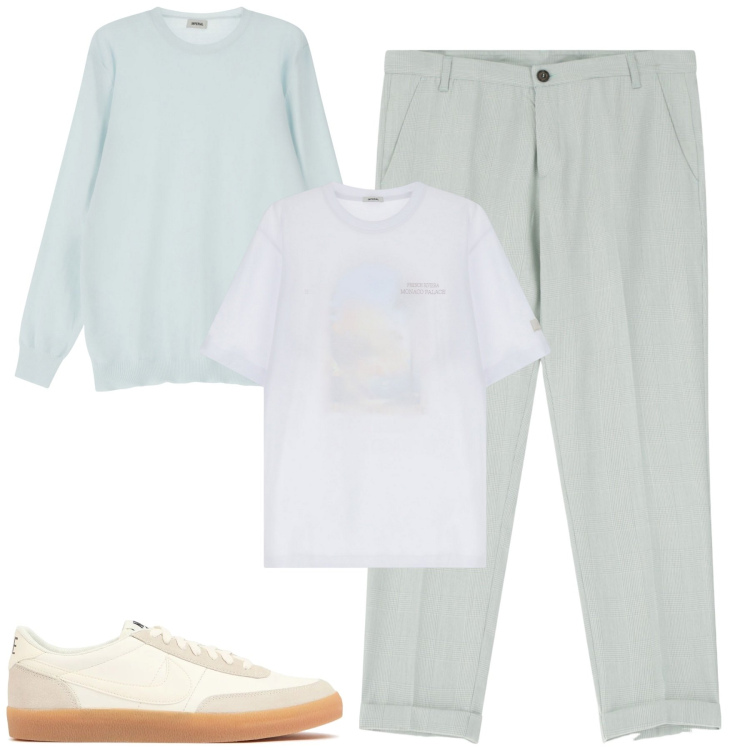 Outfit uomo - Total look #2116982. Stile Urban per Tutti i giorni. Abbinamento con maglieria, pantaloni, t-shirt, sneakers.