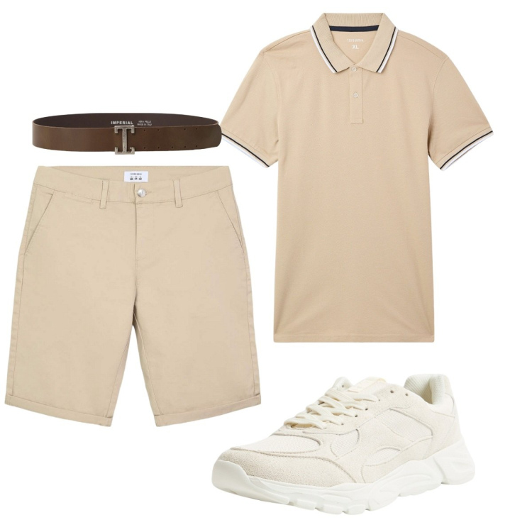 Outfit uomo - Total look #2117319. Stile Casual per Tutti i giorni. Abbinamento con bermuda, sneakers, polo, cinture.