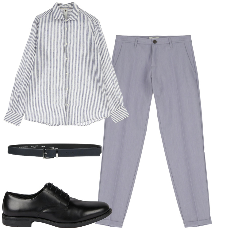 Outfit uomo - Total look #2117355. Stile Urban per Tutti i giorni. Abbinamento con cinture, pantaloni, camicie, scarpe stringate.
