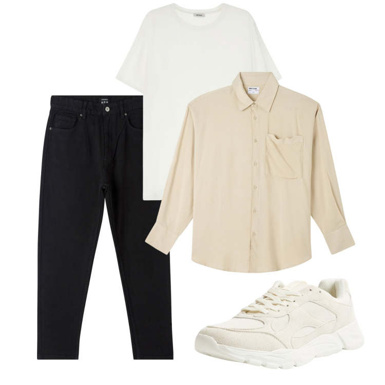 Outfit uomo - Total city. Stile Casual per Tutti i giorni. Abbinamento con pantaloni, camicie, sneakers, t-shirt.