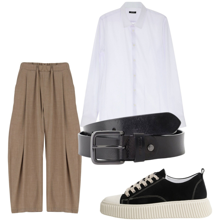 Outfit uomo - Total city. Stile Trendy per Tutti i giorni. Abbinamento con camicie, sneakers, pantaloni, cinture.