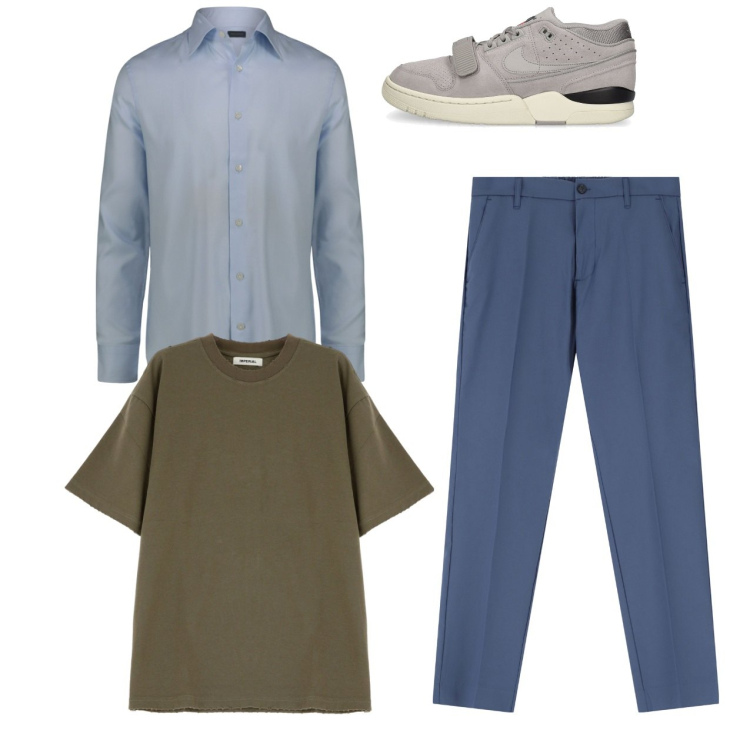 Outfit uomo - Total look. Stile Casual per Tutti i giorni. Abbinamento con pantaloni, t-shirt, camicie, sneakers.