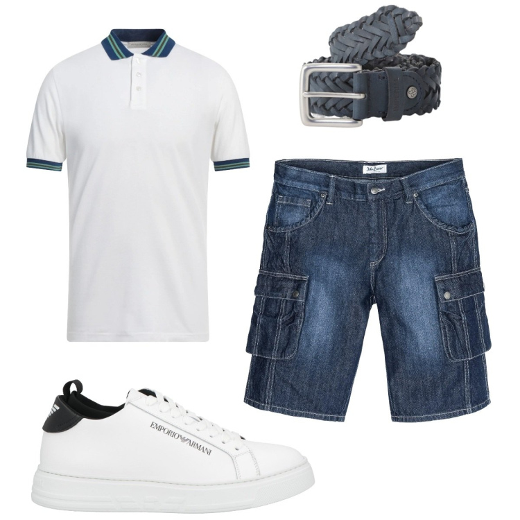 Outfit uomo - Total look #2117430. Stile Casual per Tutti i giorni. Abbinamento con bermuda, sneakers, polo, cinture.