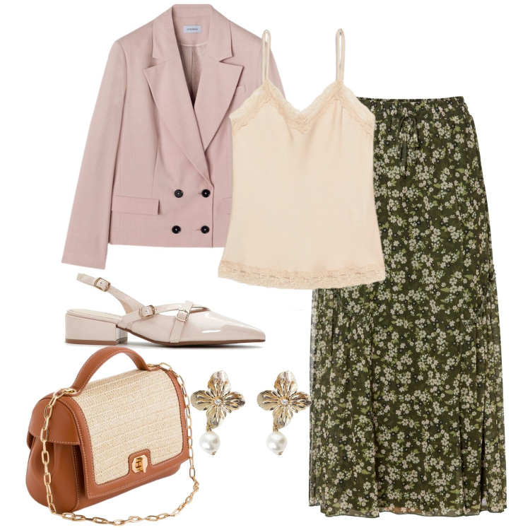 Outfit donna - Il fascino della giacca cropped. Stile Bon Ton per Tutti i giorni. Abbinamento con gonne, décolleté, orecchini, top, blazer, borse a cartella.