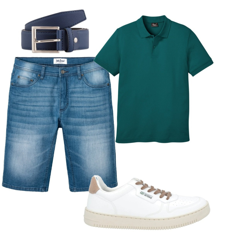Outfit uomo - Total look #2117792. Stile Casual per Tutti i giorni. Abbinamento con polo, bermuda, sneakers, cinture.