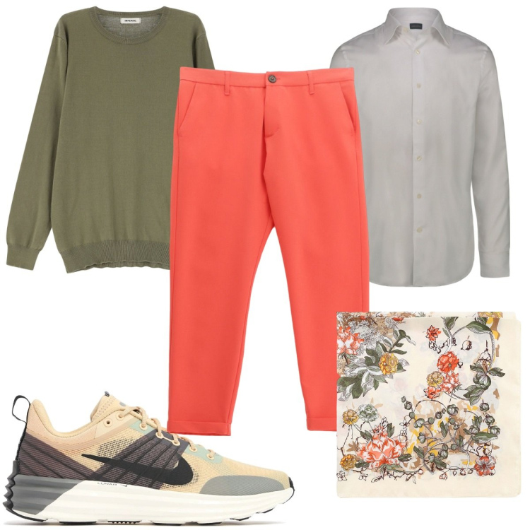 Outfit uomo - Total look #2118040. Stile Trendy per Tutti i giorni. Abbinamento con maglieria, pantaloni, sciarpe e foulard, camicie, sneakers.