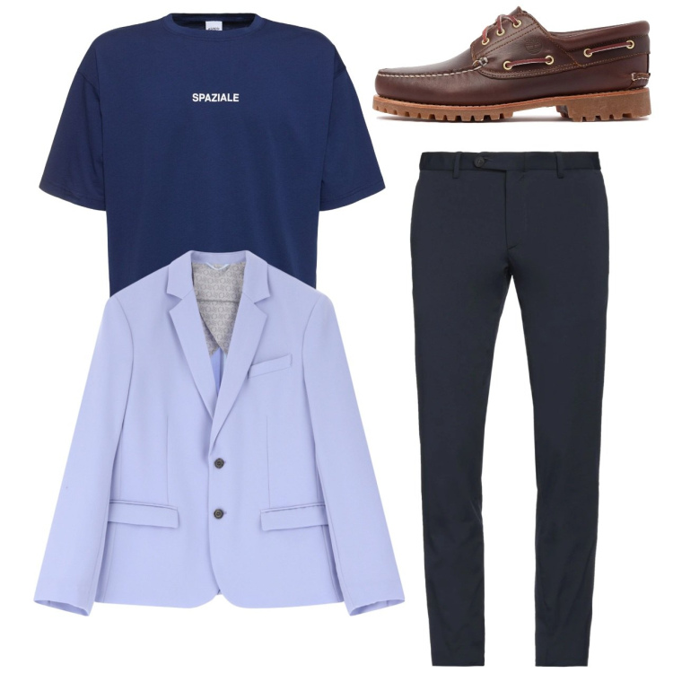 Outfit uomo - Total look. Stile Casual per Tutti i giorni. Abbinamento con pantaloni, giacche, t-shirt, scarpe stringate.