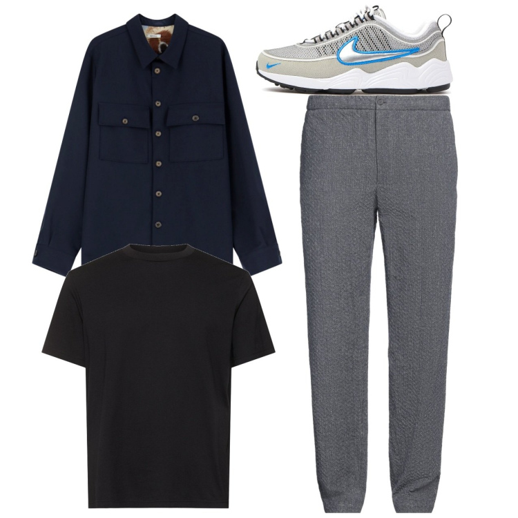 Outfit uomo - Total look. Stile Casual per Tutti i giorni. Abbinamento con pantaloni, camicie, sneakers, t-shirt.