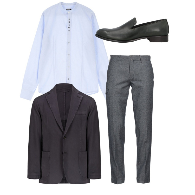 Outfit uomo - Total look. Stile Casual per Tutti i giorni. Abbinamento con scarpe stringate, pantaloni, camicie, giacche.