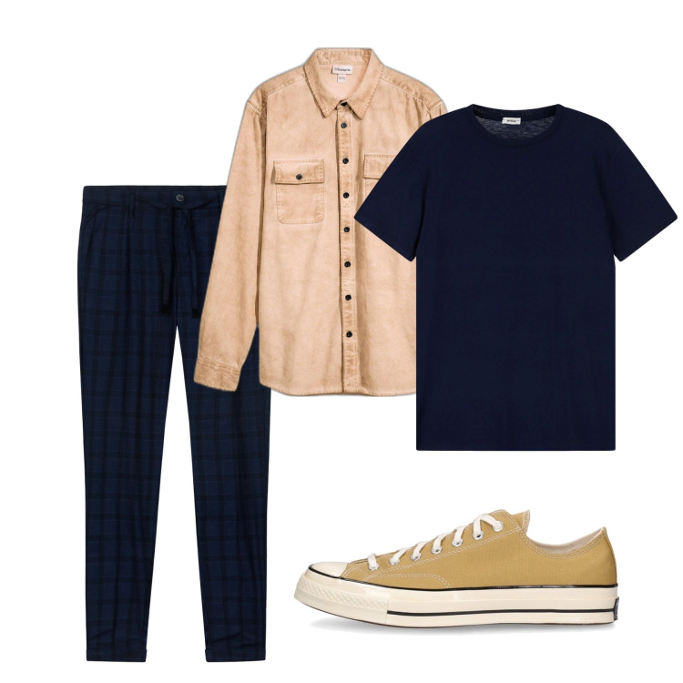Outfit uomo - Total city. Stile Casual per Tutti i giorni. Abbinamento con camicie, t-shirt, pantaloni, sneakers.