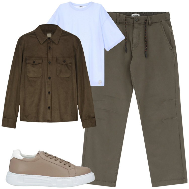 Outfit uomo - Total look #2118270. Stile Urban per Tutti i giorni. Abbinamento con sneakers, t-shirt, pantaloni, giacche.