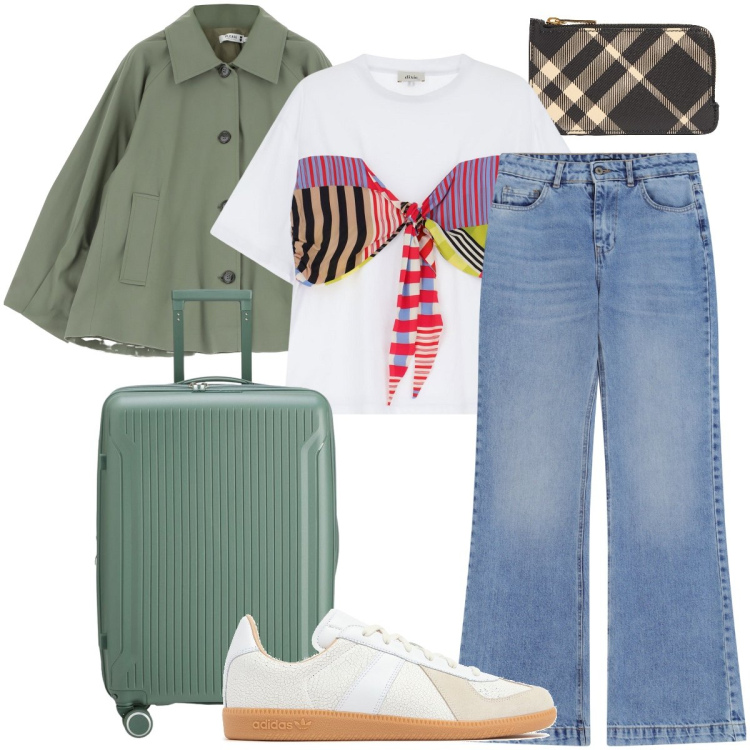 Outfit donna - Una t-shirt per amica - @danipoetessa73. Stile Urban per Tutti i giorni. Abbinamento con blazer, jeans, t-shirt, portafogli, sneakers, valigie.