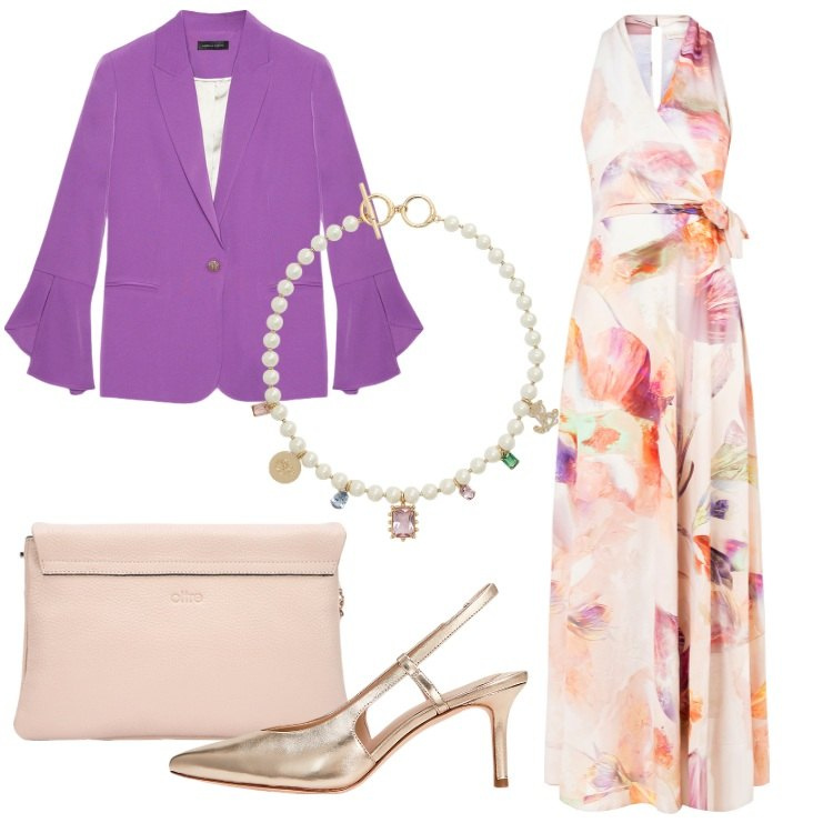 Outfit donna - Bantoa - Cerimonia con stile. Stile Chic per Cerimonia. Abbinamento con vestiti lunghi, décolleté, ciondoli, blazer, borse a tracolla.