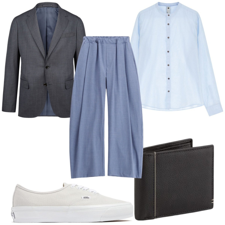 Outfit uomo - Total look #2118356. Stile Trendy per Tutti i giorni. Abbinamento con camicie, pantaloni, abiti, sneakers, portafogli.