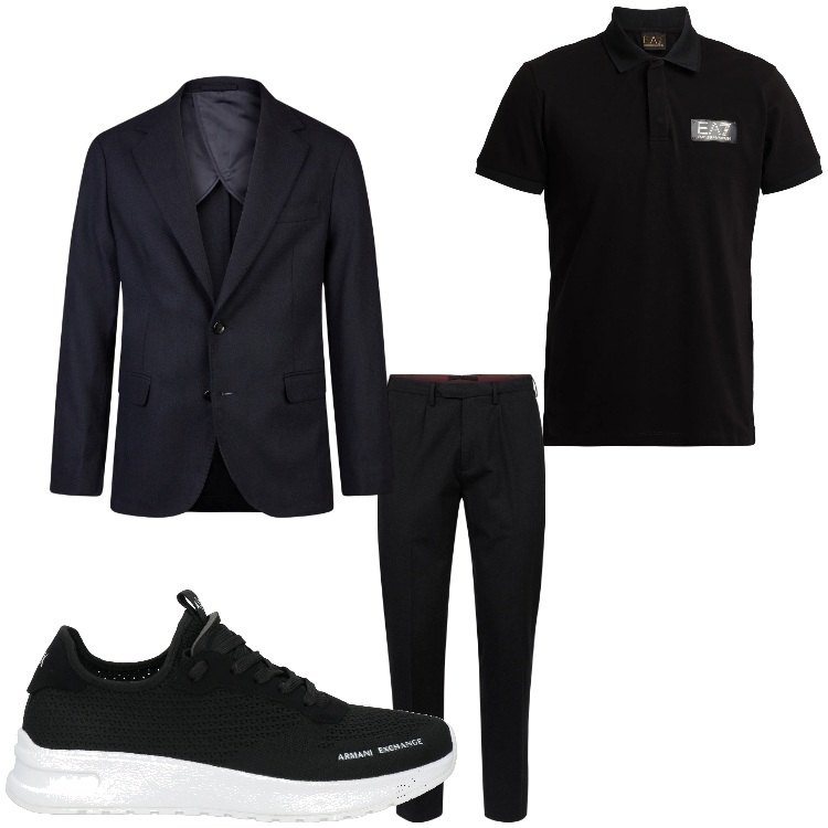 Outfit uomo - La polo elegante. Stile Business/Elegante per Ufficio. Abbinamento con sneakers, polo, giacche, pantaloni.