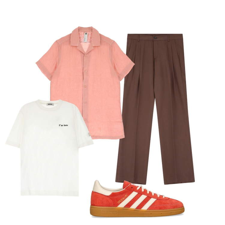 Outfit uomo - Total look #2118630. Stile Trendy per Tutti i giorni. Abbinamento con t-shirt, camicie a manica corta, pantaloni, sneakers.