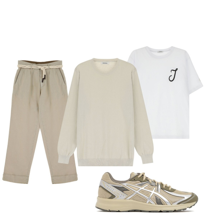 Outfit uomo - Total look #2118666. Stile Casual per Tutti i giorni. Abbinamento con maglieria, t-shirt, pantaloni chino, sneakers.