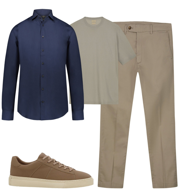 Outfit uomo - City. Stile Urban per Tutti i giorni. Abbinamento con sneakers, pantaloni chino, camicie, t-shirt.