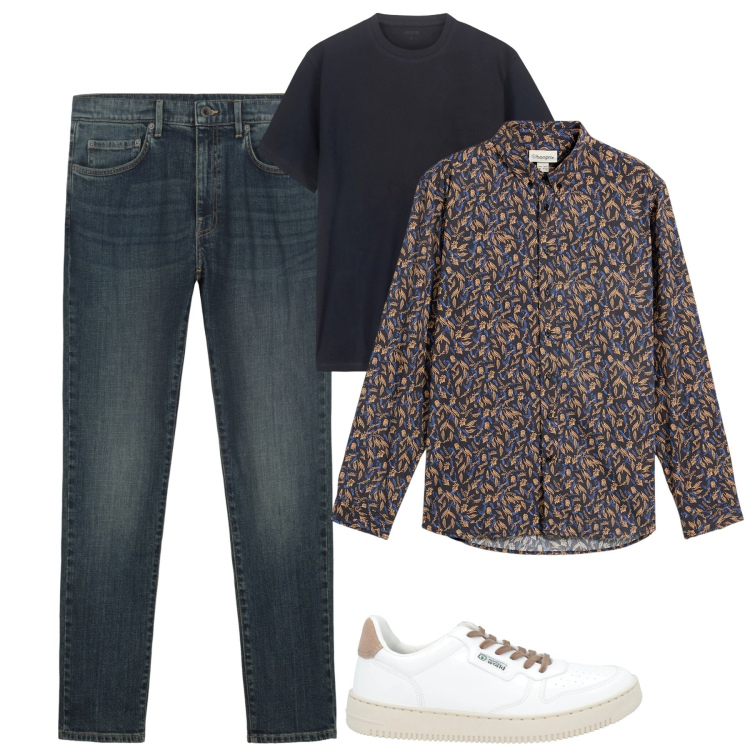 Outfit uomo - Total look #2118806. Stile Casual per Tutti i giorni. Abbinamento con camicie, sneakers, t-shirt, jeans.