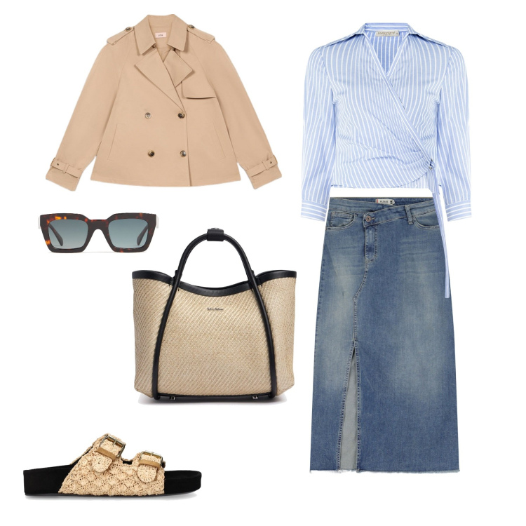 Outfit donna - Perfetta tutto il giorno. per Tutti i giorni. Abbinamento con camicie, gonne longuette, trench, ballerine, borse a mano, occhiali da sole.