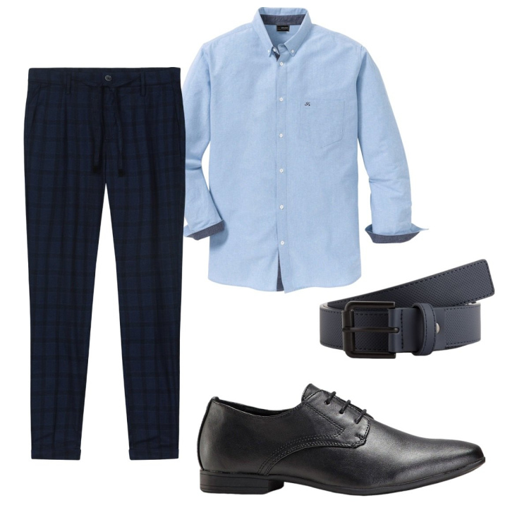 Outfit uomo - Total look #2118847. Stile Business/Elegante per Ufficio. Abbinamento con scarpe stringate, camicie, pantaloni, cinture.