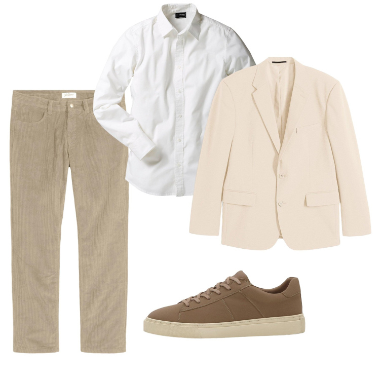 Outfit uomo - Total city. Stile Casual per Tutti i giorni. Abbinamento con camicie, giacche, sneakers, pantaloni.