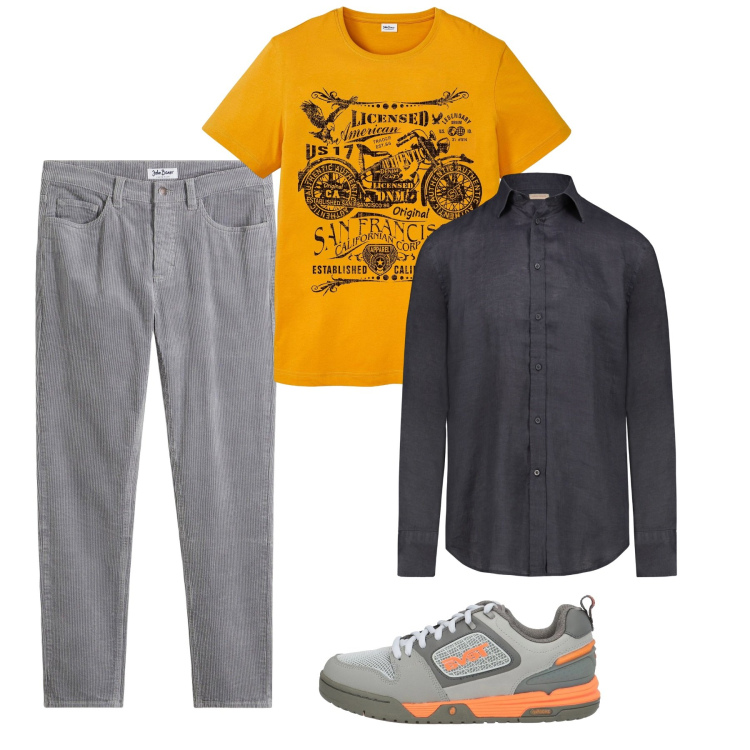 Outfit uomo - Total city. Stile Casual per Tutti i giorni. Abbinamento con pantaloni, t-shirt, sneakers, camicie.