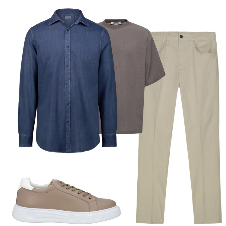 Outfit uomo - Total look #2119195. Stile Casual per Tutti i giorni. Abbinamento con sneakers, pantaloni, camicie, t-shirt.