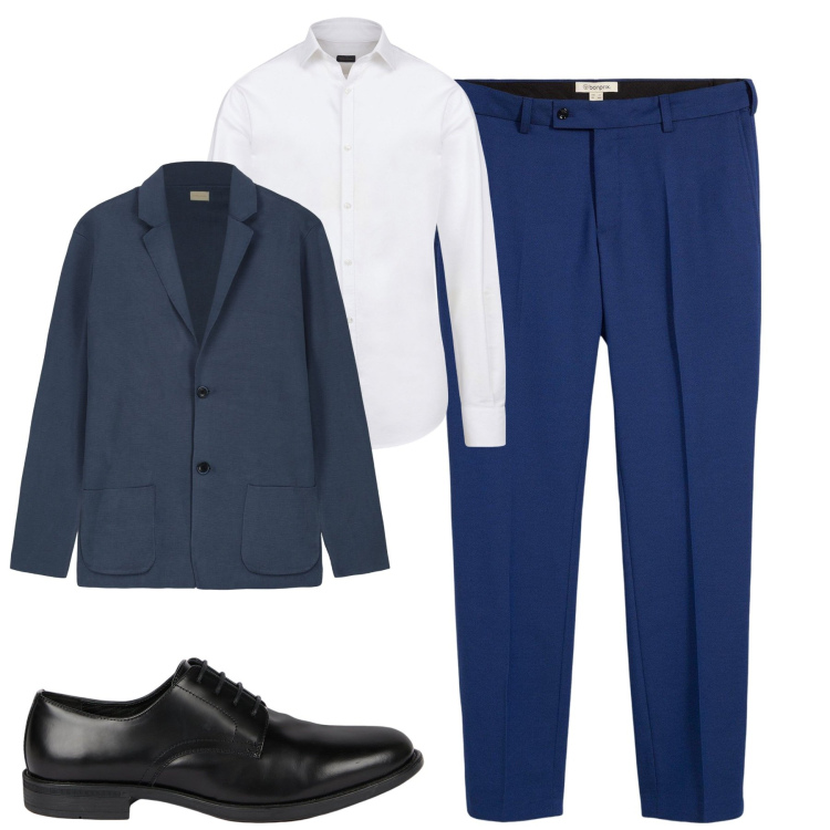 Outfit uomo - Ufficio. Stile Business/Elegante per Ufficio. Abbinamento con pantaloni, scarpe stringate, camicie, cardigans.
