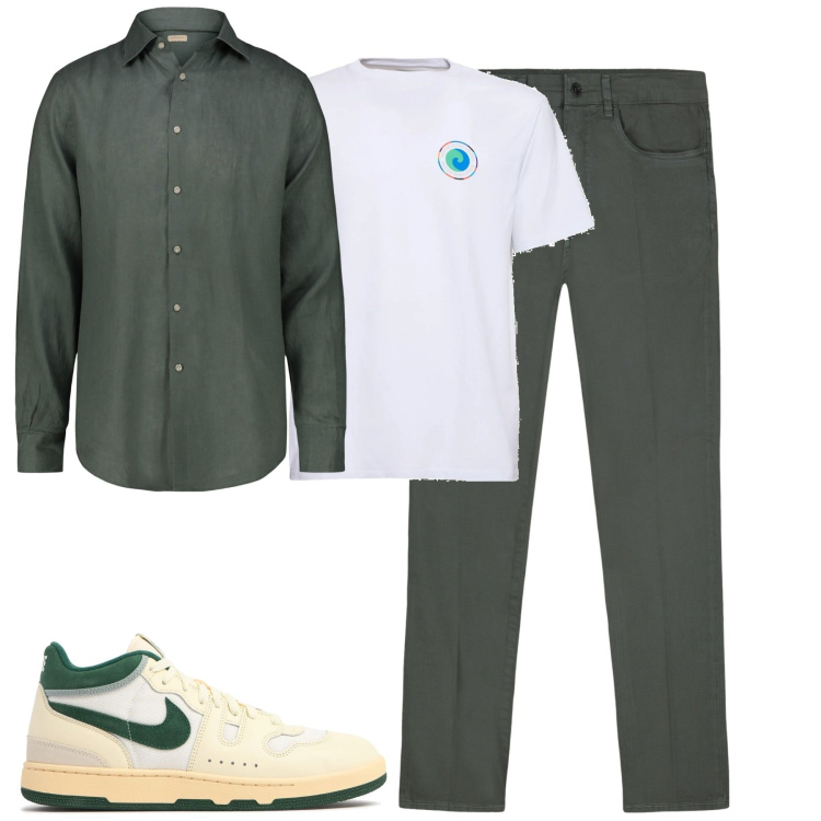 Outfit uomo - City. Stile Casual per Tutti i giorni. Abbinamento con pantaloni, camicie, sneakers, t-shirt.
