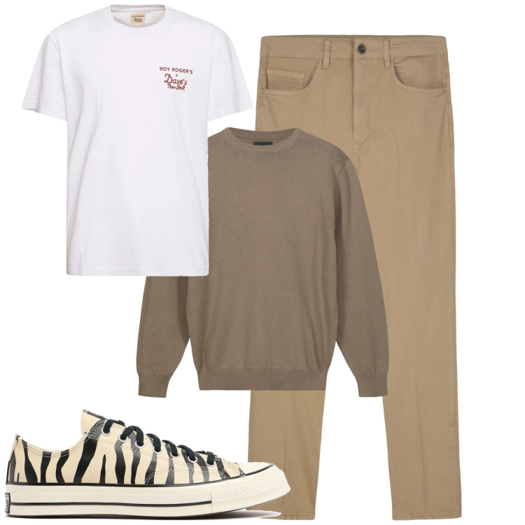 Outfit uomo - Total look #2119319. Stile Casual per Tutti i giorni. Abbinamento con maglieria, sneakers, pantaloni, t-shirt.