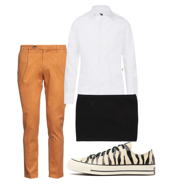 Outfit uomo - City e total city. Stile Urban per Tutti i giorni. Abbinamento con pantaloni, camicie, sneakers, sciarpe.