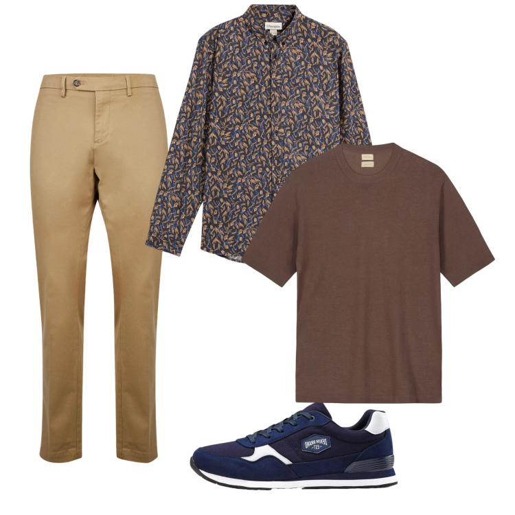 Outfit uomo - City chi ha una vita. Stile Casual per Tutti i giorni. Abbinamento con sneakers, camicie, pantaloni chino, t-shirt.