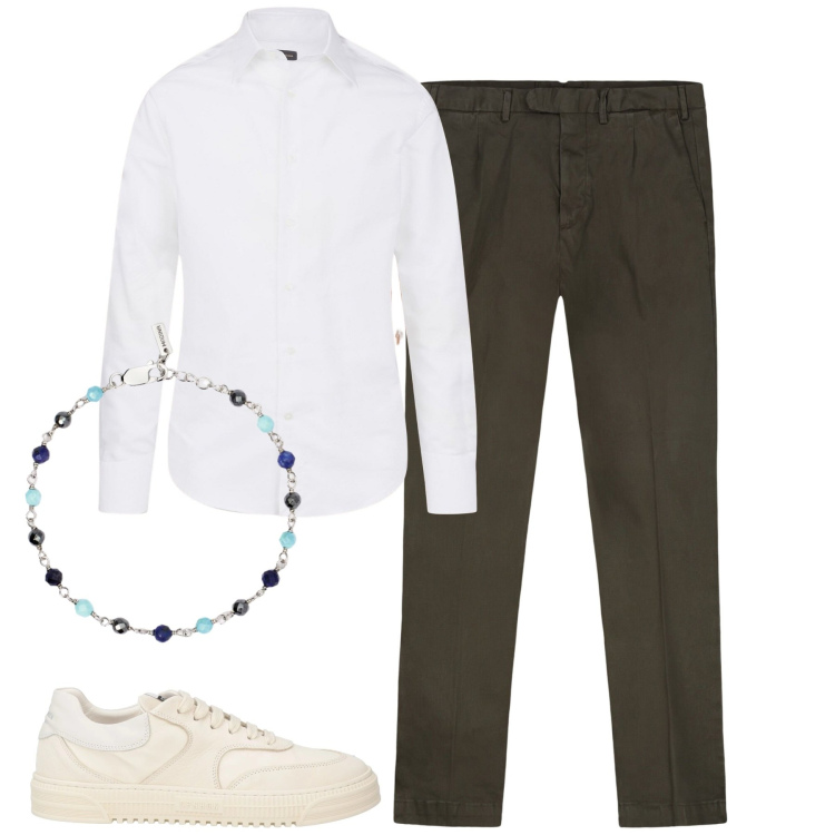 Outfit uomo - Total look #2119409. Stile Urban per Tutti i giorni. Abbinamento con sneakers, braccialetti, camicie, pantaloni.