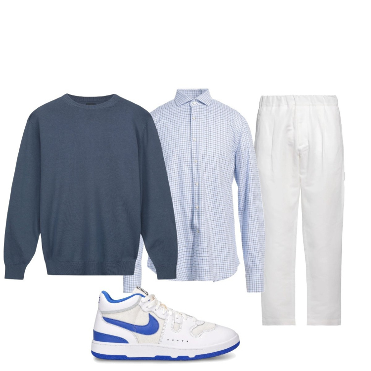 Outfit uomo - Total look #2119846. Stile Casual per Tutti i giorni. Abbinamento con pantaloni, camicie, maglieria, sneakers.
