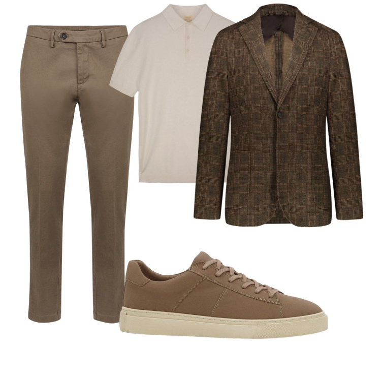 Outfit uomo - Total look #2119895. Stile Trendy per Ufficio. Abbinamento con sneakers, giacche, pantaloni chino, polo.