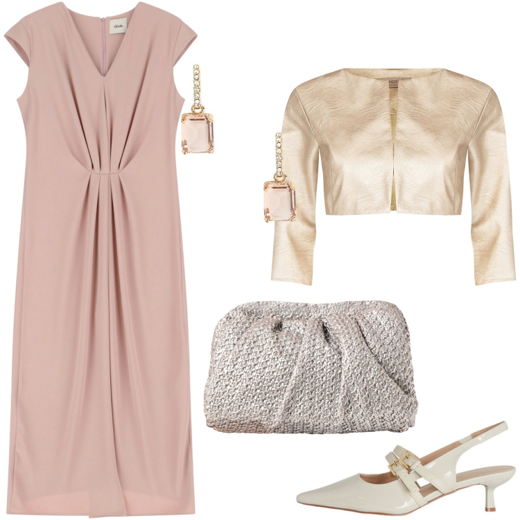Outfit donna - Bantoa - Cerimonia con stile. Stile Chic per Cerimonia. Abbinamento con bolero, clutch, vestiti midi/longuette, orecchini, décolleté.