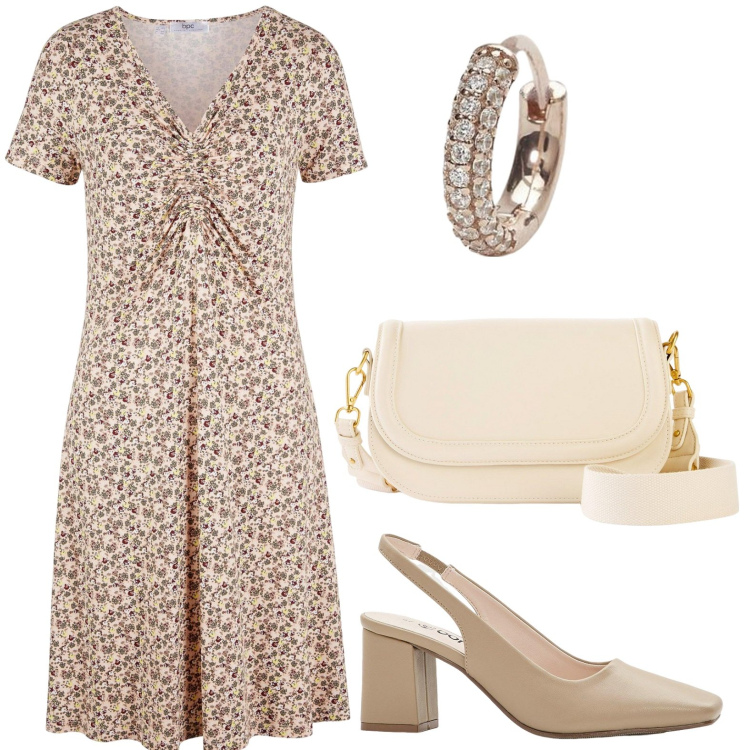 Outfit donna - Total look #2120842. Stile Minimal per Cerimonia. Abbinamento con vestiti midi/longuette, décolleté, borse a spalla, orecchini.