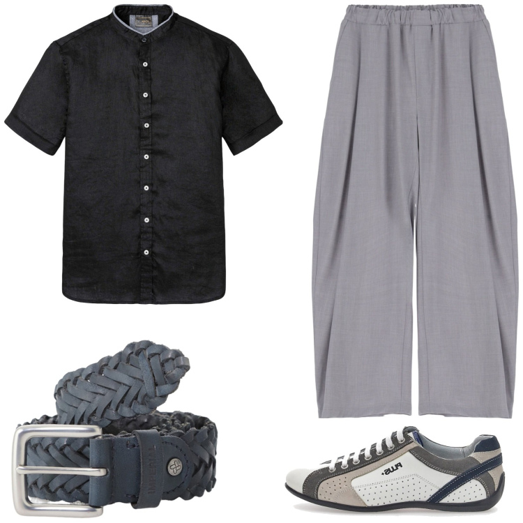 Outfit uomo - Ricercato e comodo. Stile Casual per Tutti i giorni. Abbinamento con camicie a manica corta, cinture, pantaloni, scarpe stringate.