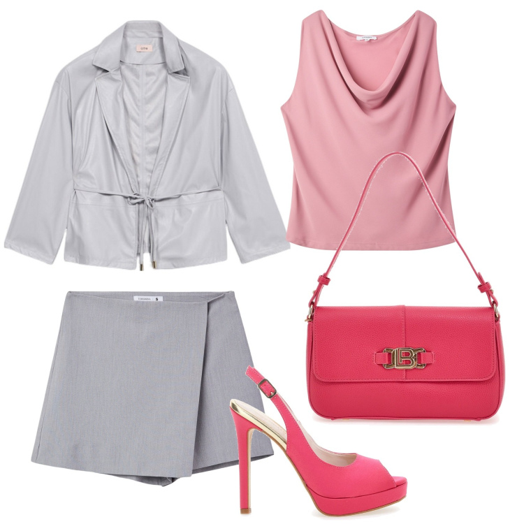Outfit donna - Total look #2120958. Stile Glamour per Serata fuori. Abbinamento con minigonne, canottiere, borse a spalla, décolleté, blazer.