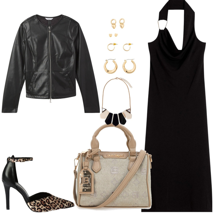 Outfit donna - Outfit versatile. Stile Casual chic per Tutti i giorni. Abbinamento con vestiti midi/longuette, orecchini, blazer, décolleté, borse a tracolla, collane.