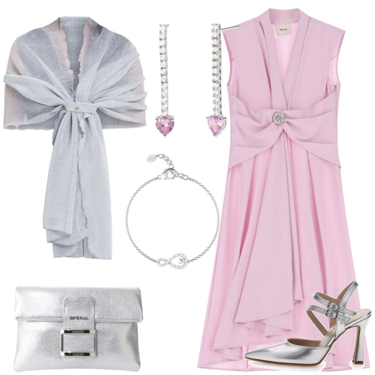 Outfit donna - Cerimonia. Stile Chic per Cerimonia. Abbinamento con braccialetti, orecchini, stole, pochette, vestiti midi/longuette, décolleté.