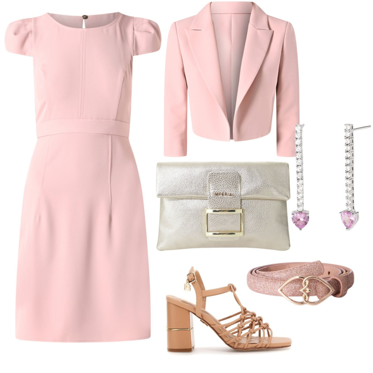 Outfit donna - Tonosutono. Stile Bon Ton per Cerimonia. Abbinamento con vestiti corti, blazer, orecchini, pochette, sandali col tacco, cinture.