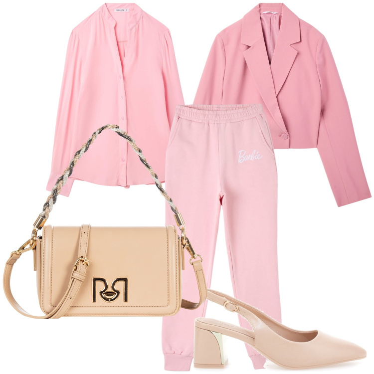 Outfit donna - Ufficio delicato. Stile Bon Ton per Ufficio. Abbinamento con pantaloni, blazer, camicie, borse a tracolla, décolleté.