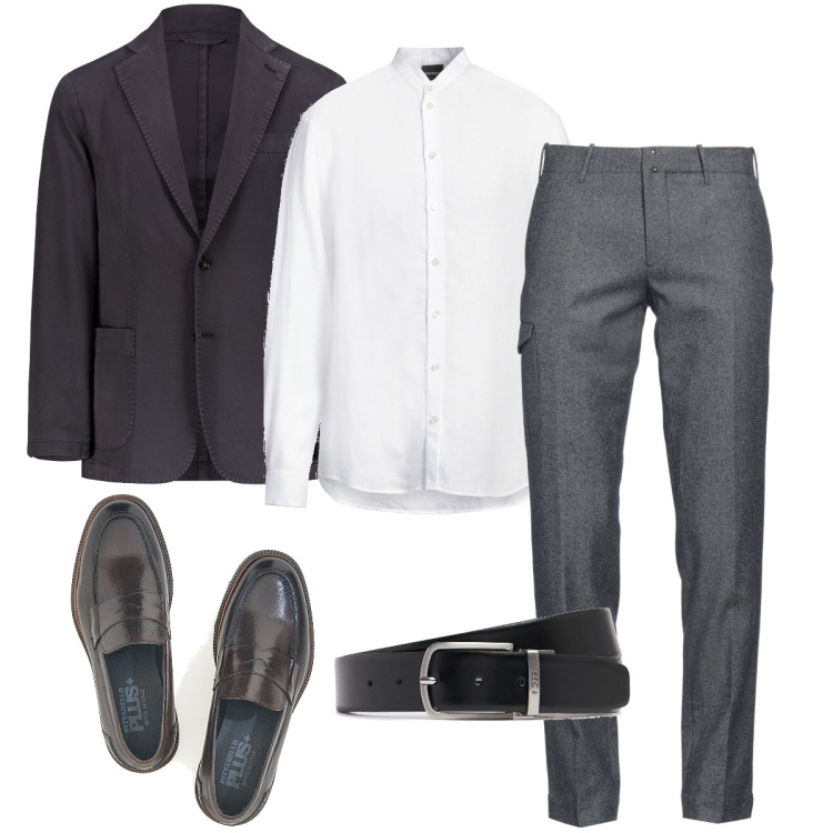Outfit uomo - Alla cerimonia. Stile Business/Elegante per Cerimonia. Abbinamento con pantaloni, camicie, scarpe stringate, giacche, cinture.