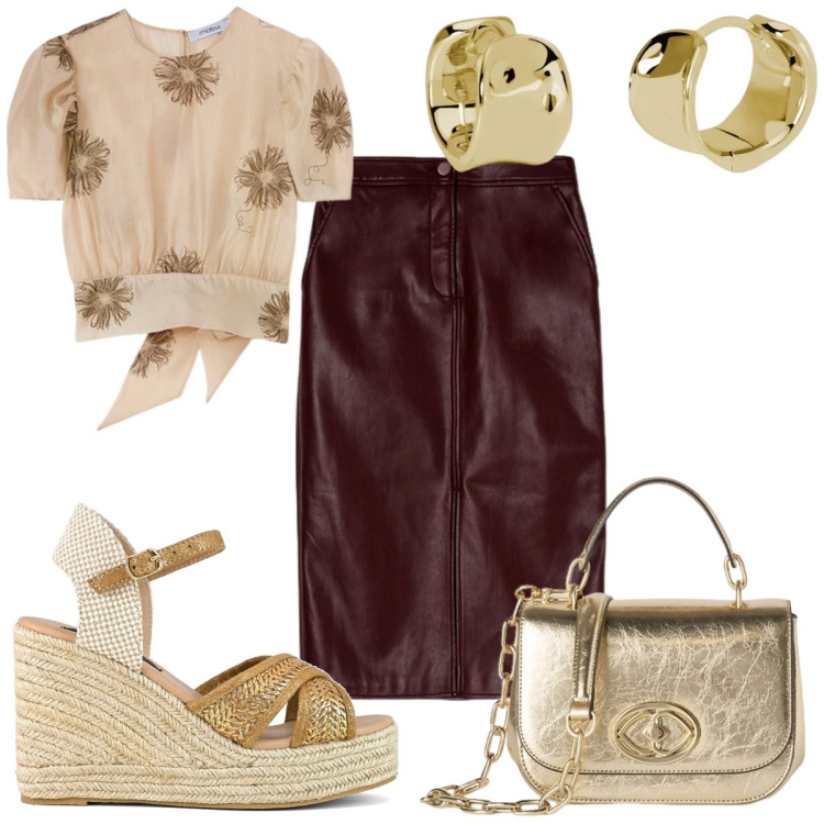 Outfit donna - La comunione a maggio: stile 70s. Stile 70s per Cerimonia. Abbinamento con orecchini, zeppe, bluse, gonne longuette, borse a tracolla.
