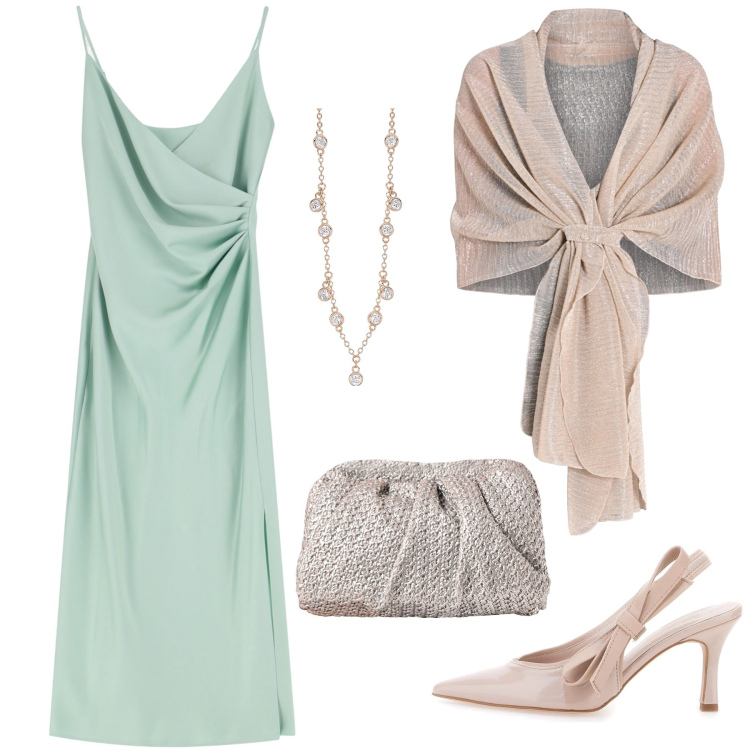 Outfit donna - cerimonia Last Minute. Stile Glamour per Cerimonia. Abbinamento con collane, stole, clutch, vestiti midi/longuette, décolleté.