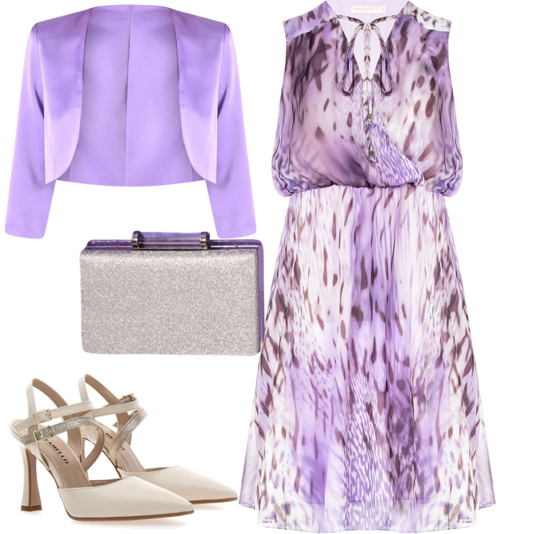 Outfit donna - Cerimonia. Stile Chic per Cerimonia. Abbinamento con vestiti senza maniche, pochette, bolero, décolleté.