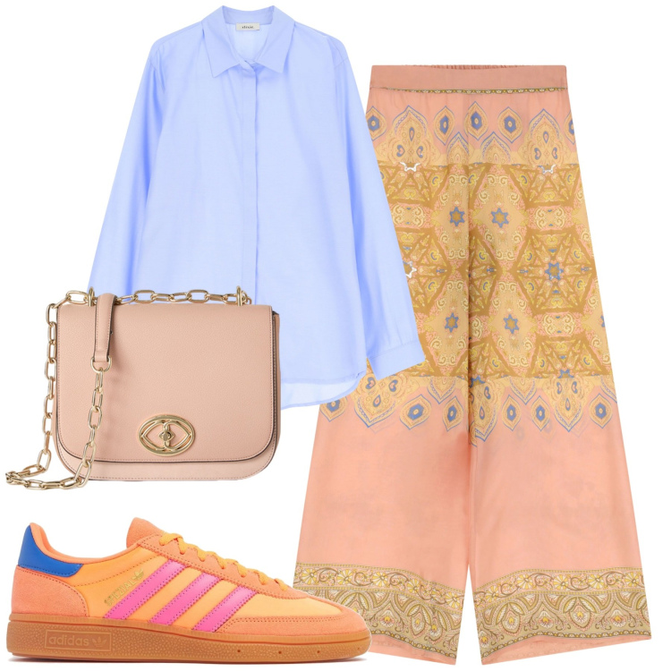 Outfit donna - Total look #2122677. Stile Casual per Tutti i giorni. Abbinamento con camicie, pantaloni, borse a tracolla, sneakers.