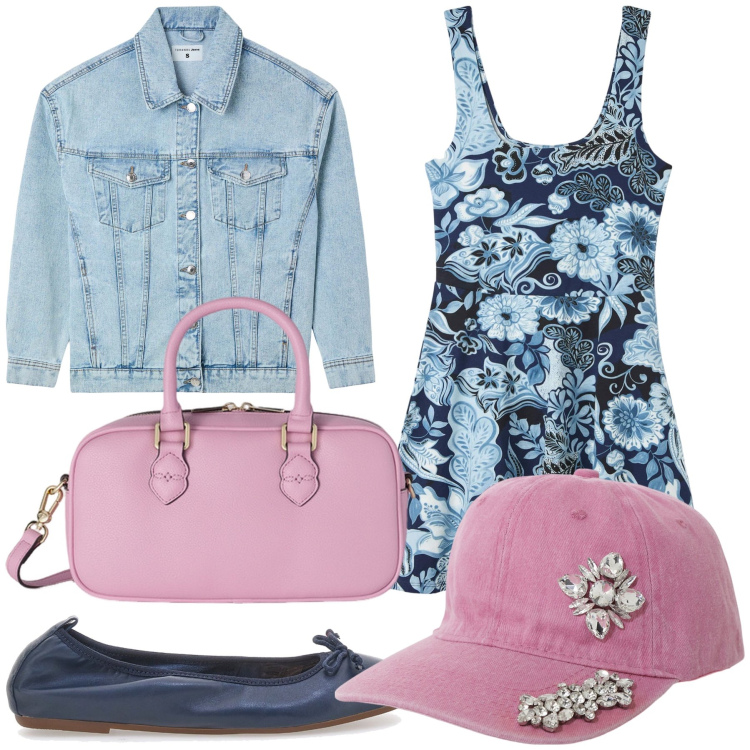 Outfit donna - Carina. Stile Glamour per Tutti i giorni. Abbinamento con vestiti corti, cappotti, cappelli, ballerine, borse a mano.